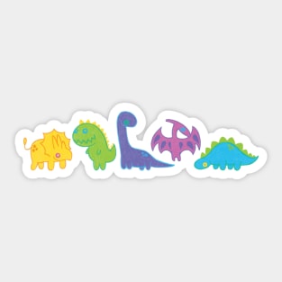 Cute crayon dinosaurs Sticker